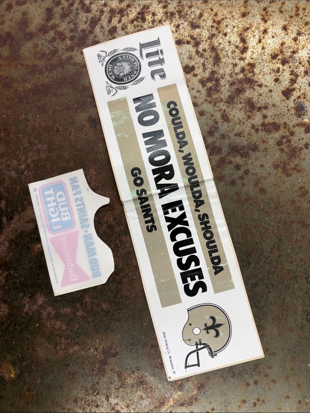 New Orleans Saints VTG Miller Lite -Jim Mora Bud Sticker Lot -- Display As Is